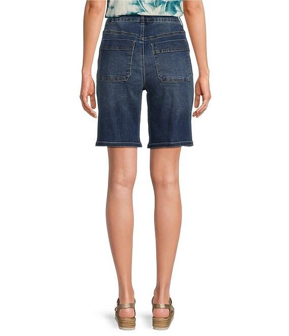 Westbound High Rise Porkchop Pockets Denim Bermuda Shorts Product Image