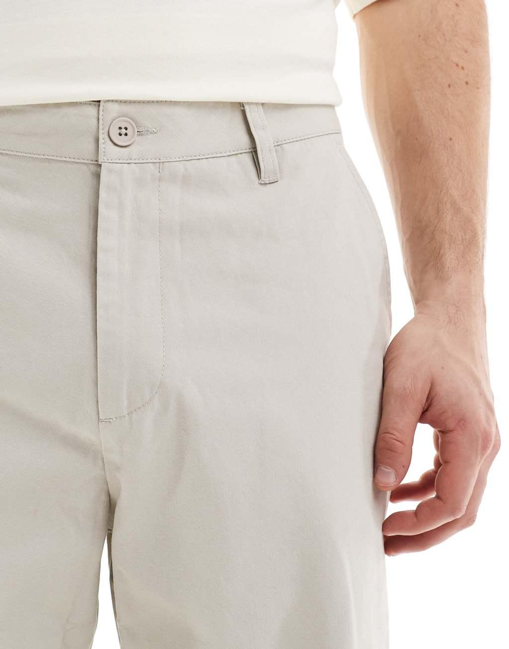 ASOS DESIGN baggy fit chinos in stone Product Image