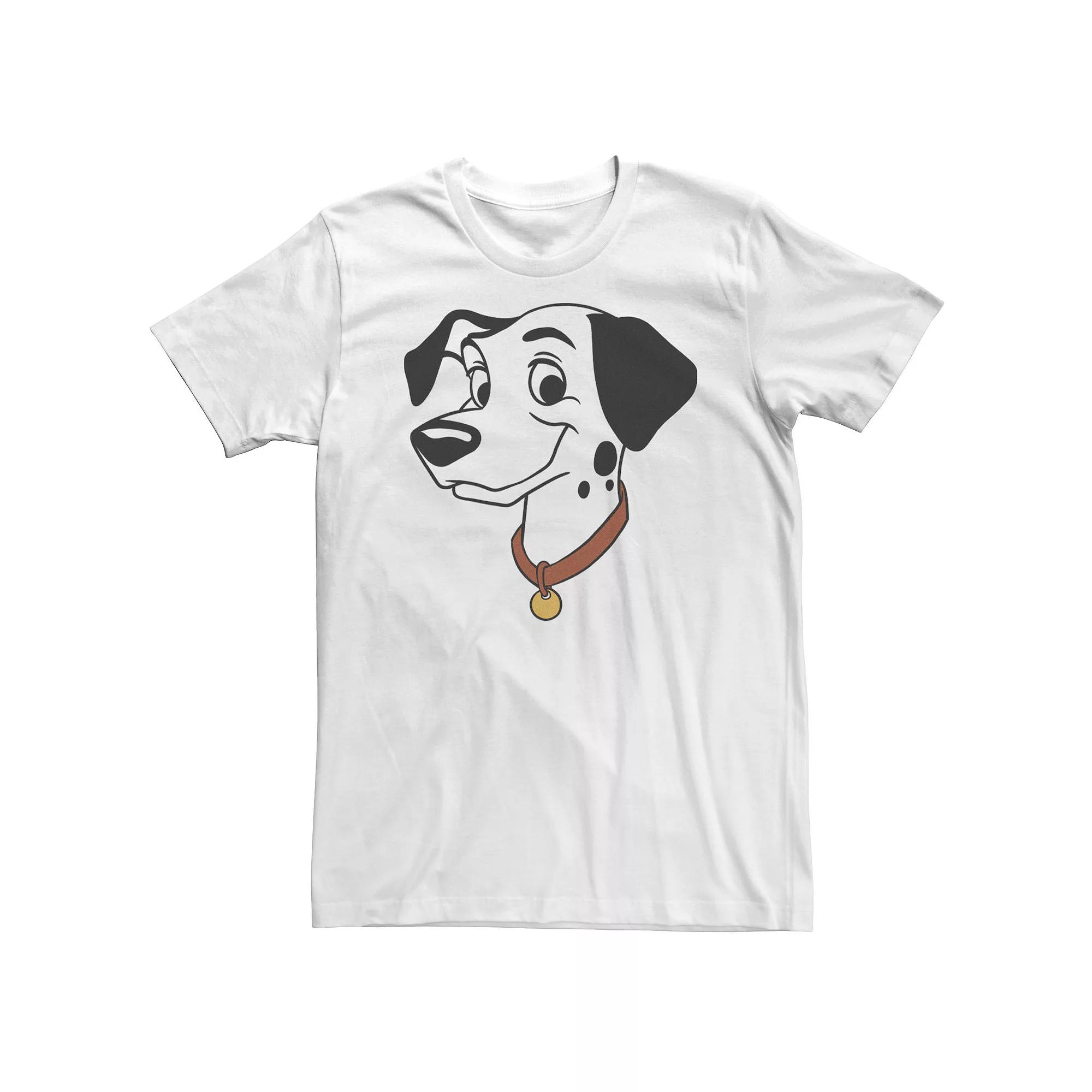 Big & Tall Disney 101 Dalmatians Pongo Big Face Tee, Men's, Size: XXL Tall, White Product Image