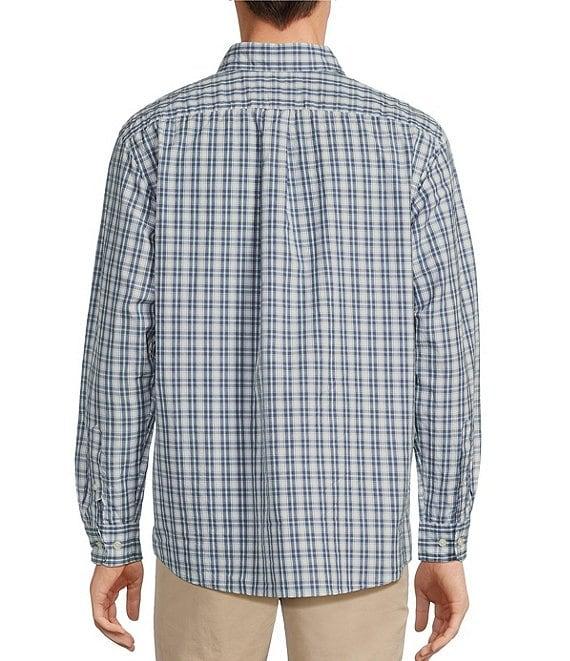 Roundtree & Yorke Long Sleeve Check Pattern Slub Sport Shirt Product Image