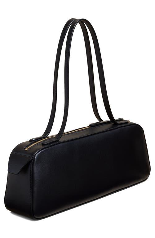 KHAITE Simona Crackle Patent Leather Shoulder Bag In Black Product Image