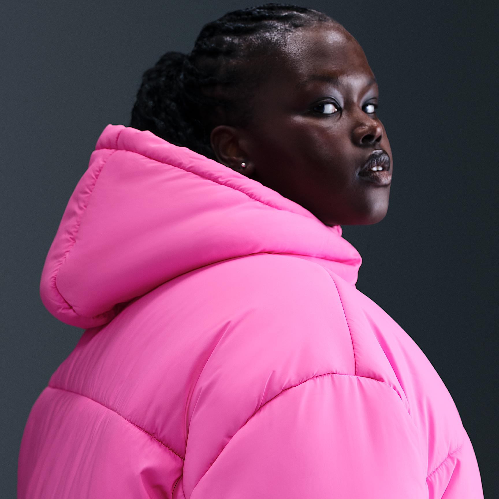 Womens Nike Sportswear Classic Puffer Therma-FIT Loose Hooded Jacket (Plus Size) | FZ5901-675 Product Image