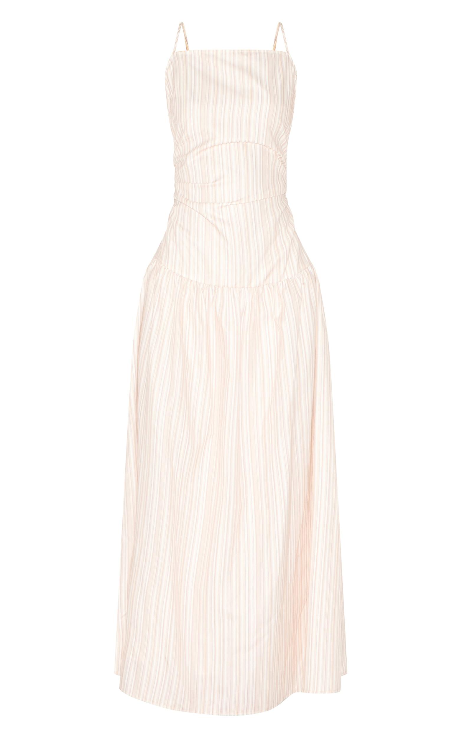 Stone Stripe Ruched Strappy Midaxi Dress Product Image