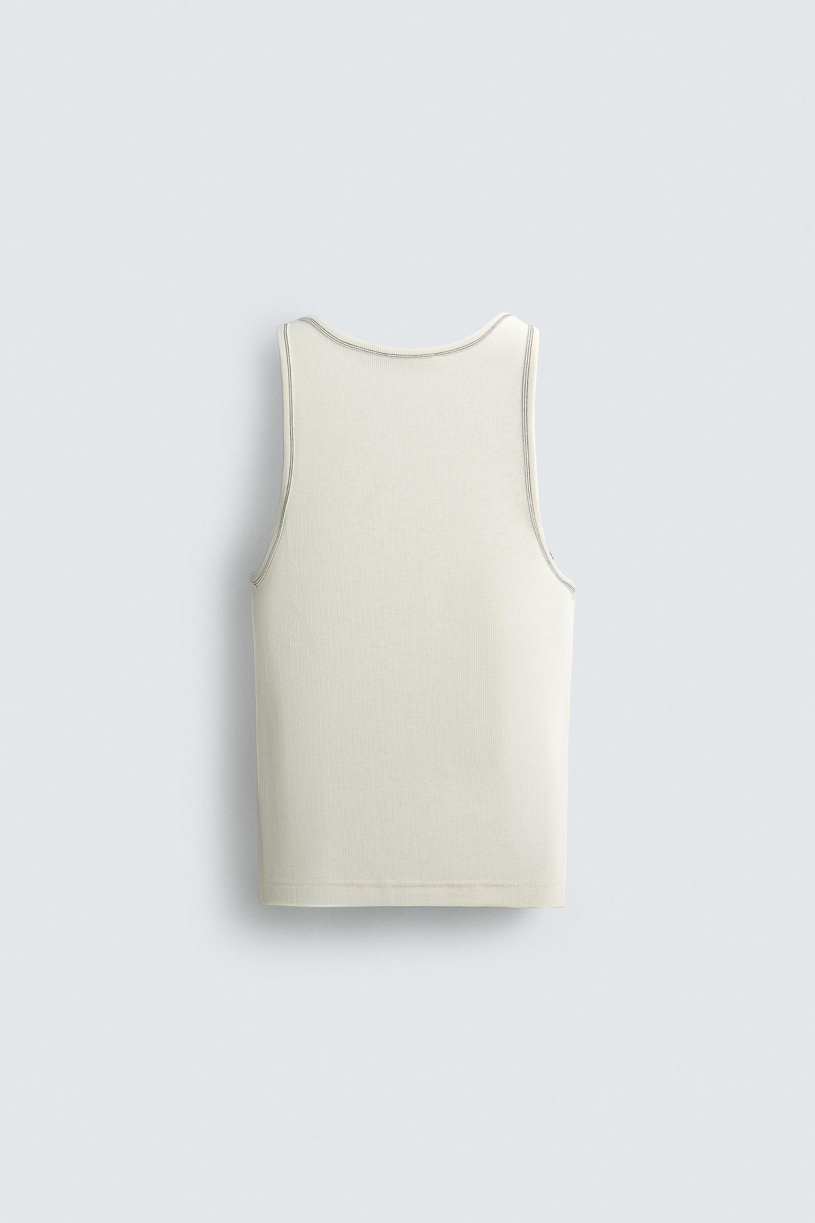 CONTRAST TOPSTITCHED TANK TOP Product Image