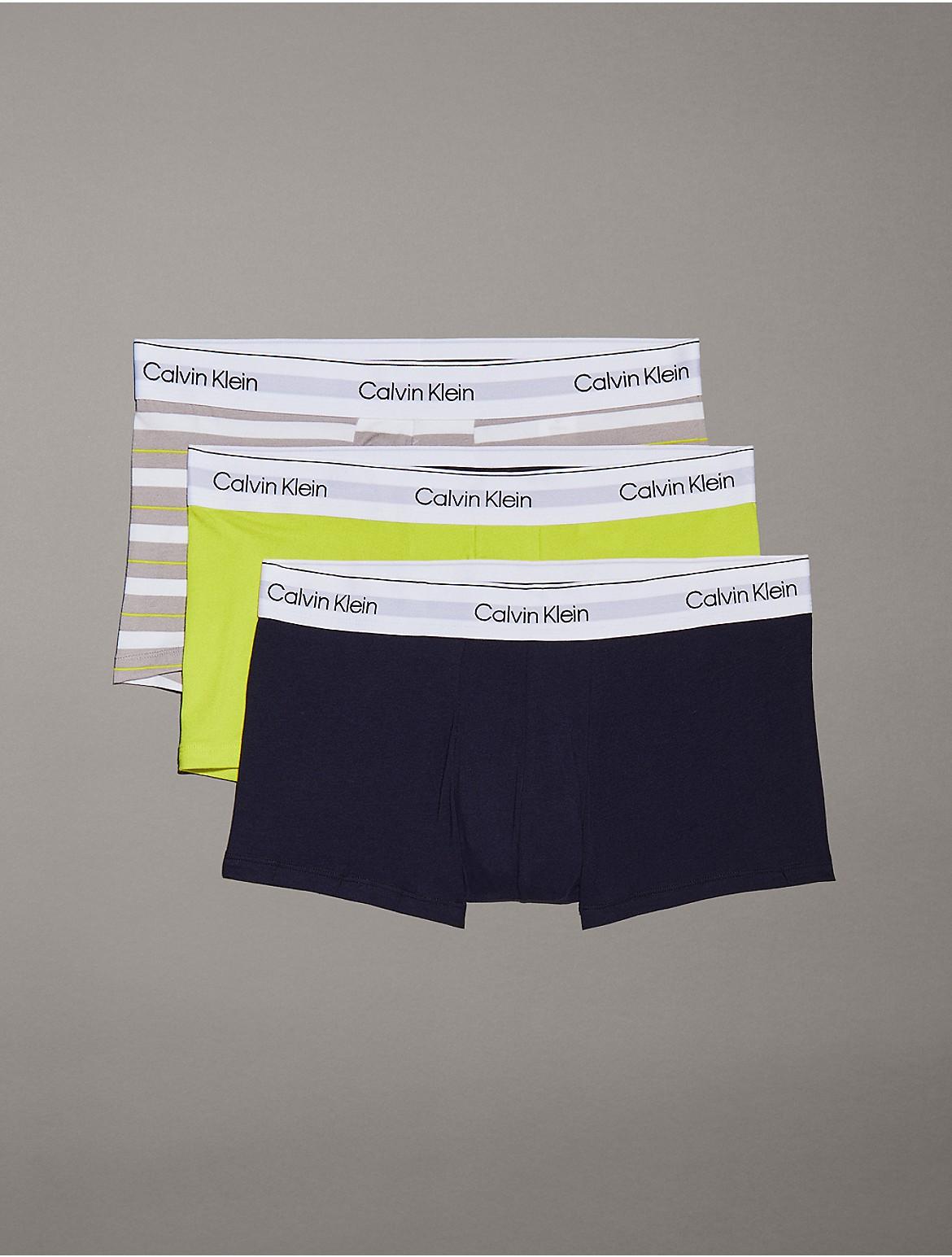 Calvin Klein Mens Icon Cotton Stretch 3-Pack Low Rise Trunk - Purple Product Image