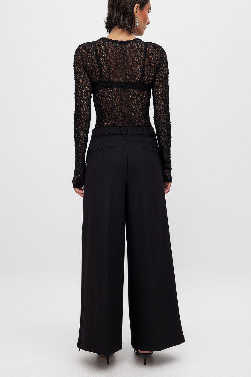 Zip Detail Wide Leg Pants Product Image