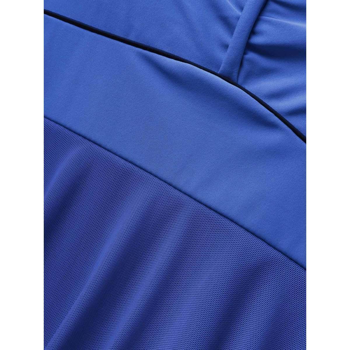 Plus Size Solid Heart Neckline Gathered Dress Women's Swimwear Blue Beach Bodycon Heart neckline High stretch Curve Swim Dresses BloomChic 26/4X Product Image