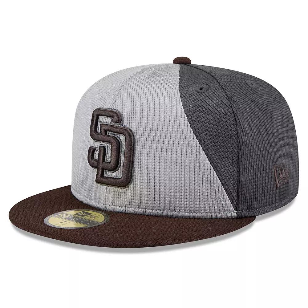 Men's New Era  Gray/Brown San Diego Padres 2025 Batting Practice 59FIFTY Fitted Hat, Size: 7 1/4, Grey Product Image