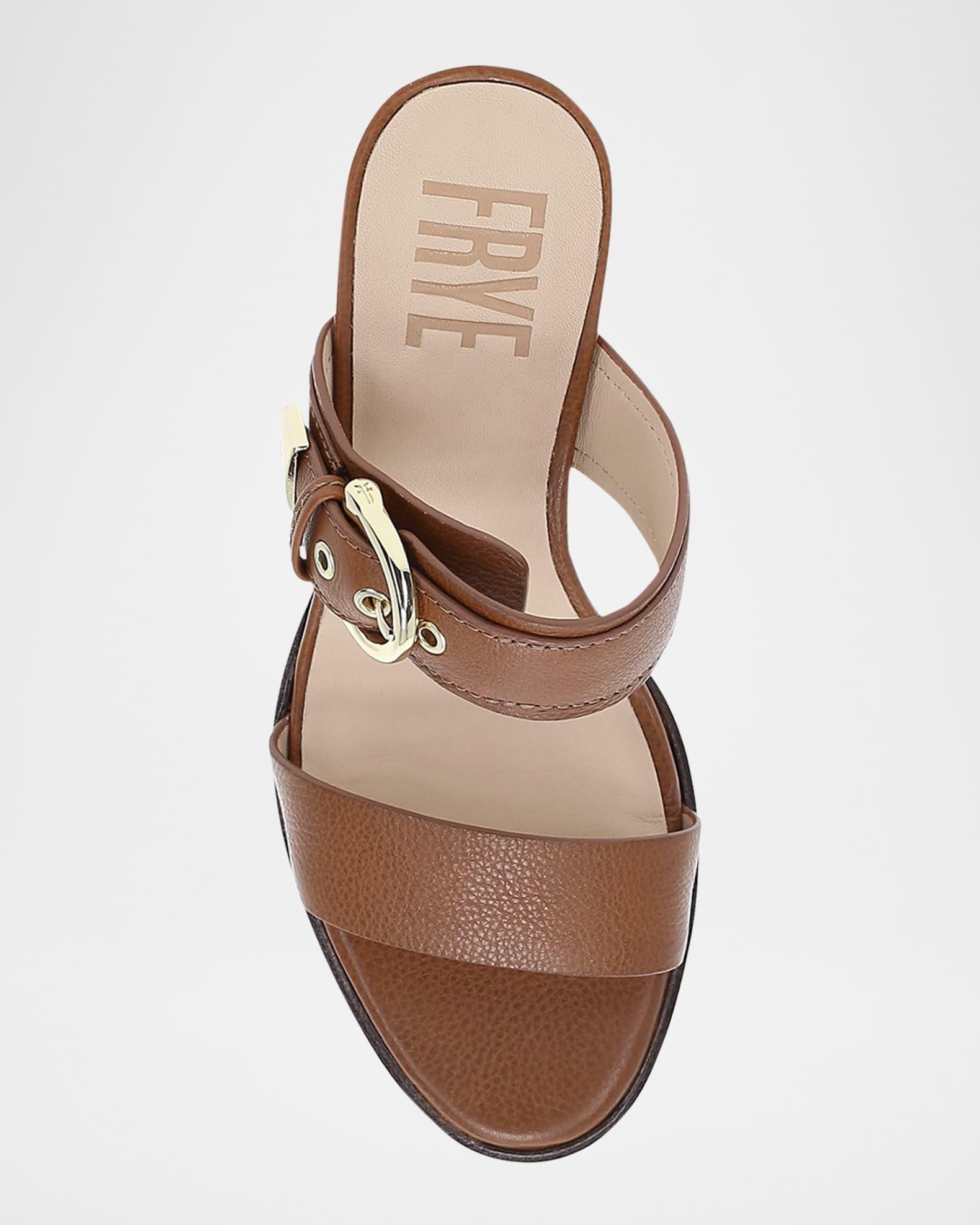 Stella Leather Buckle Dual-Band Sandals Product Image