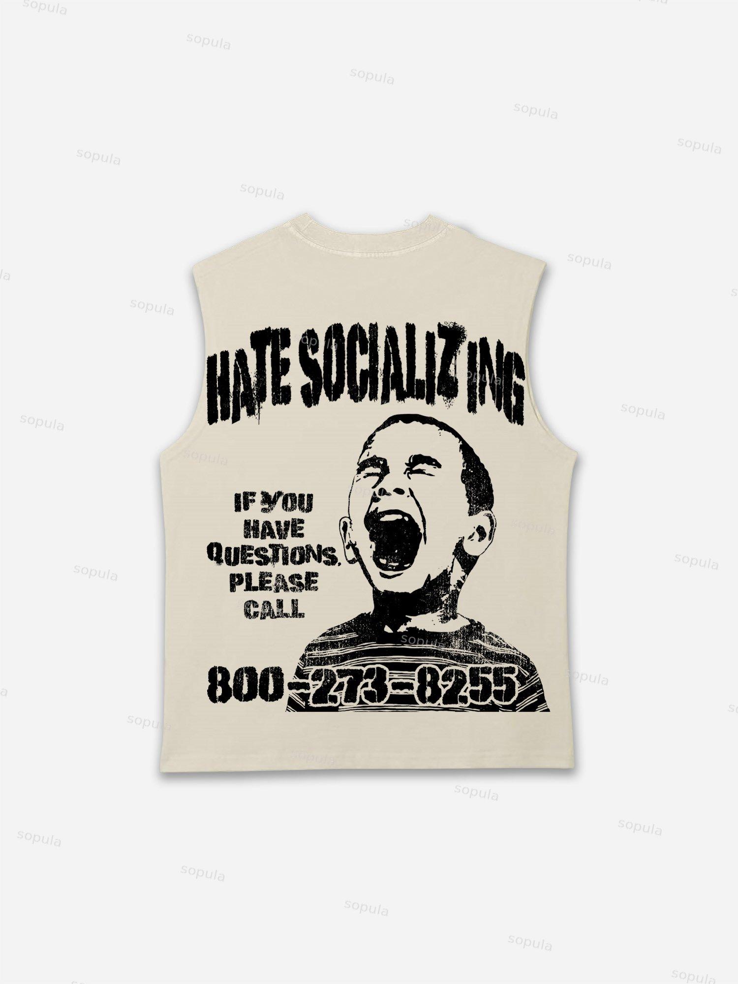 Mental Health Counseling Hate Socializing Vintage Graphic Tank Top Product Image