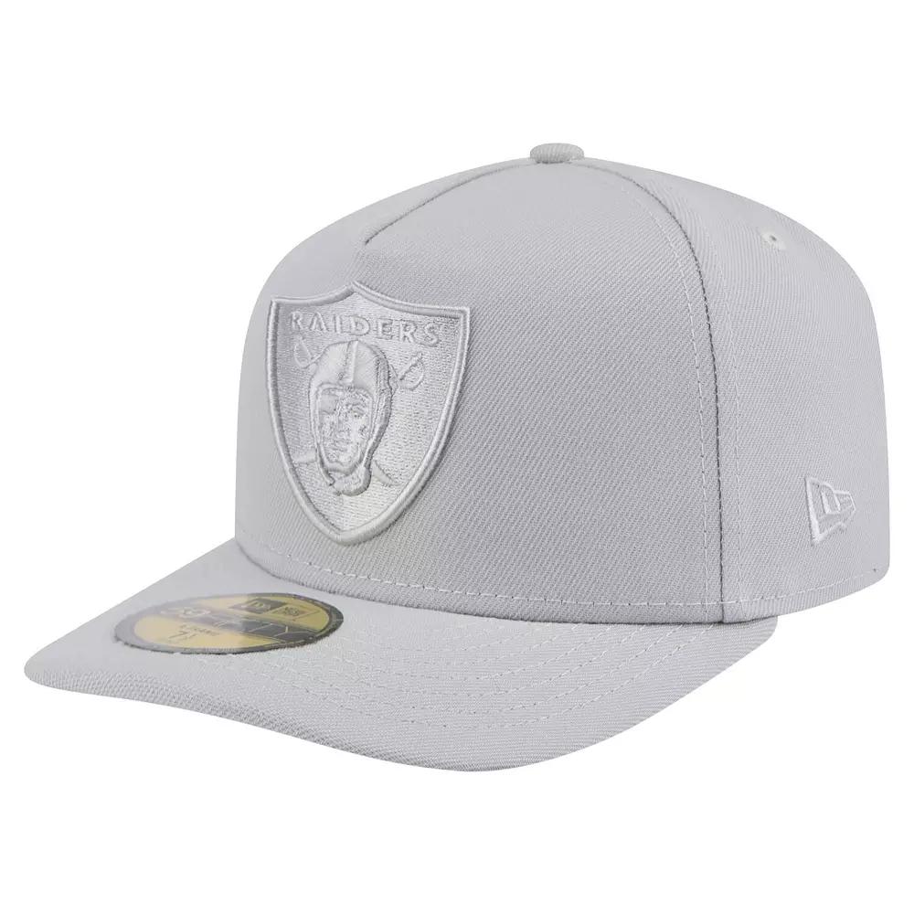 Men's New Era Gray Las Vegas Raiders Color Pack A-Frame 59FIFTY Fitted Hat, Size: 7 3/4, Lvr Grey Product Image