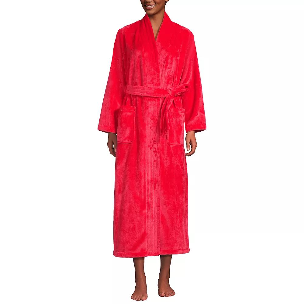 Women's Lands' End Cozy Plush Long Wrap Robe,  Product Image