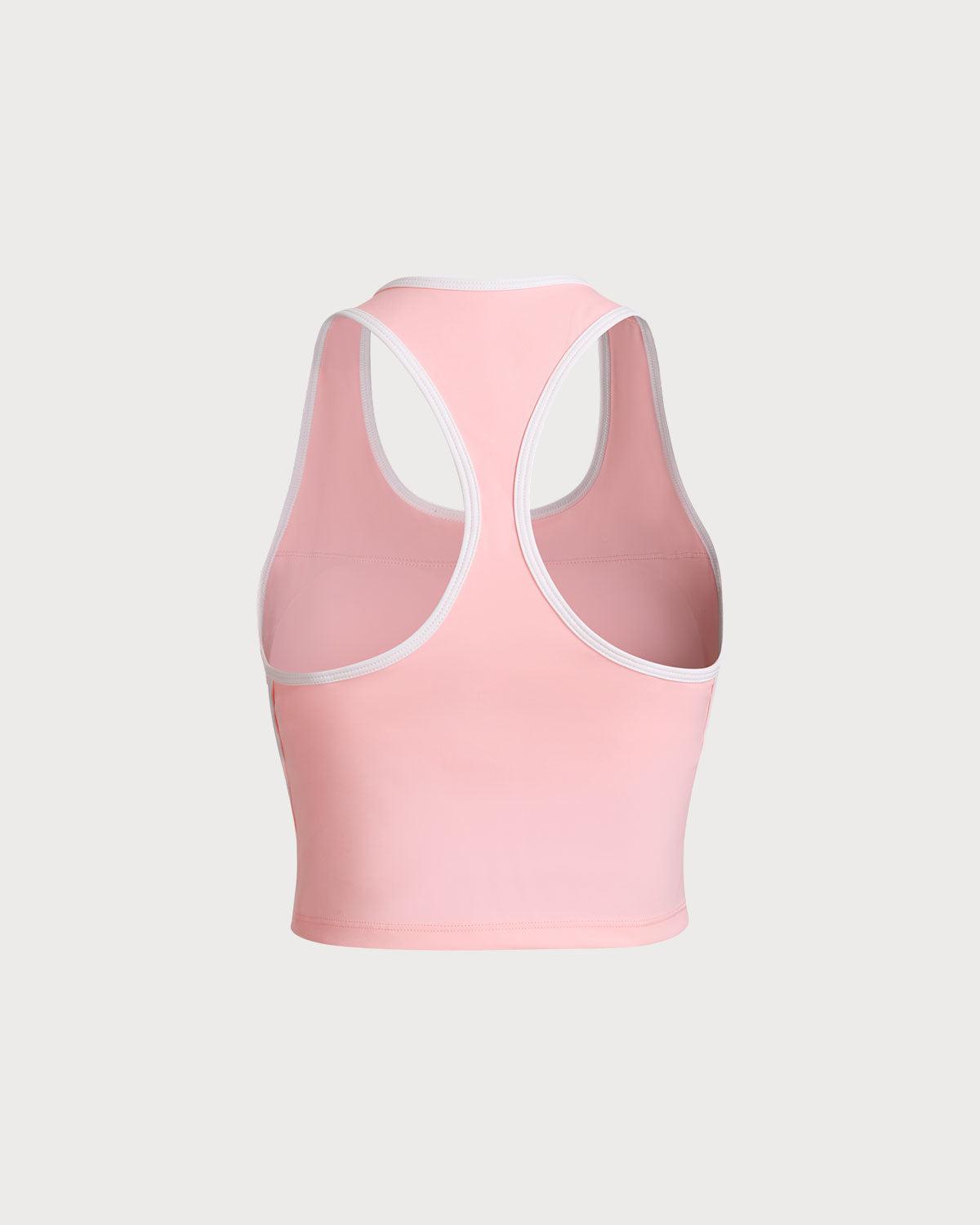 Pink Scoop Neck Yoga Tank Top - Light Support Product Image