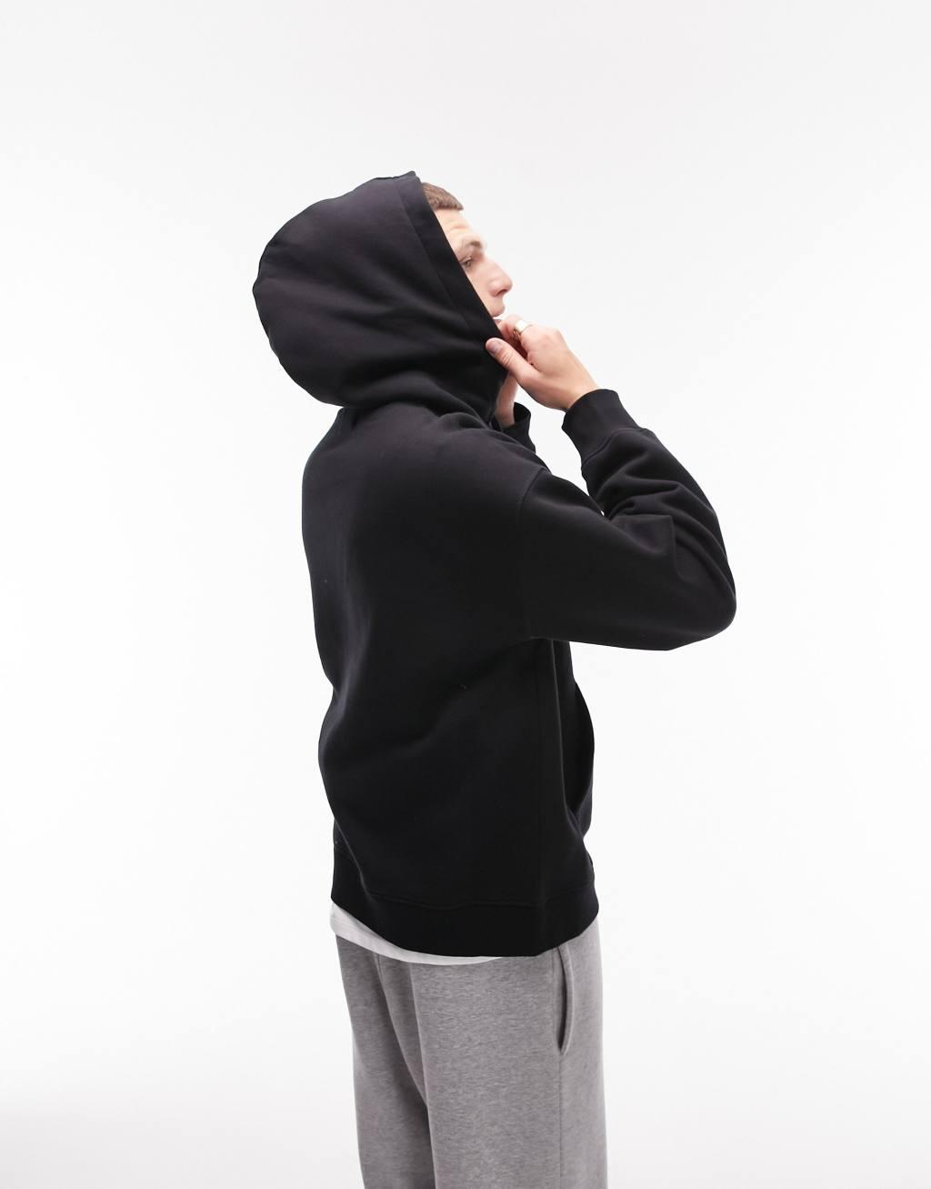 Topman oversized hoodie in black Product Image