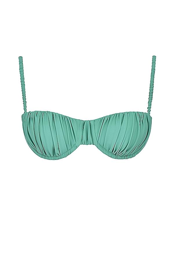 Cassis  light orange ruched bikini top Product Image