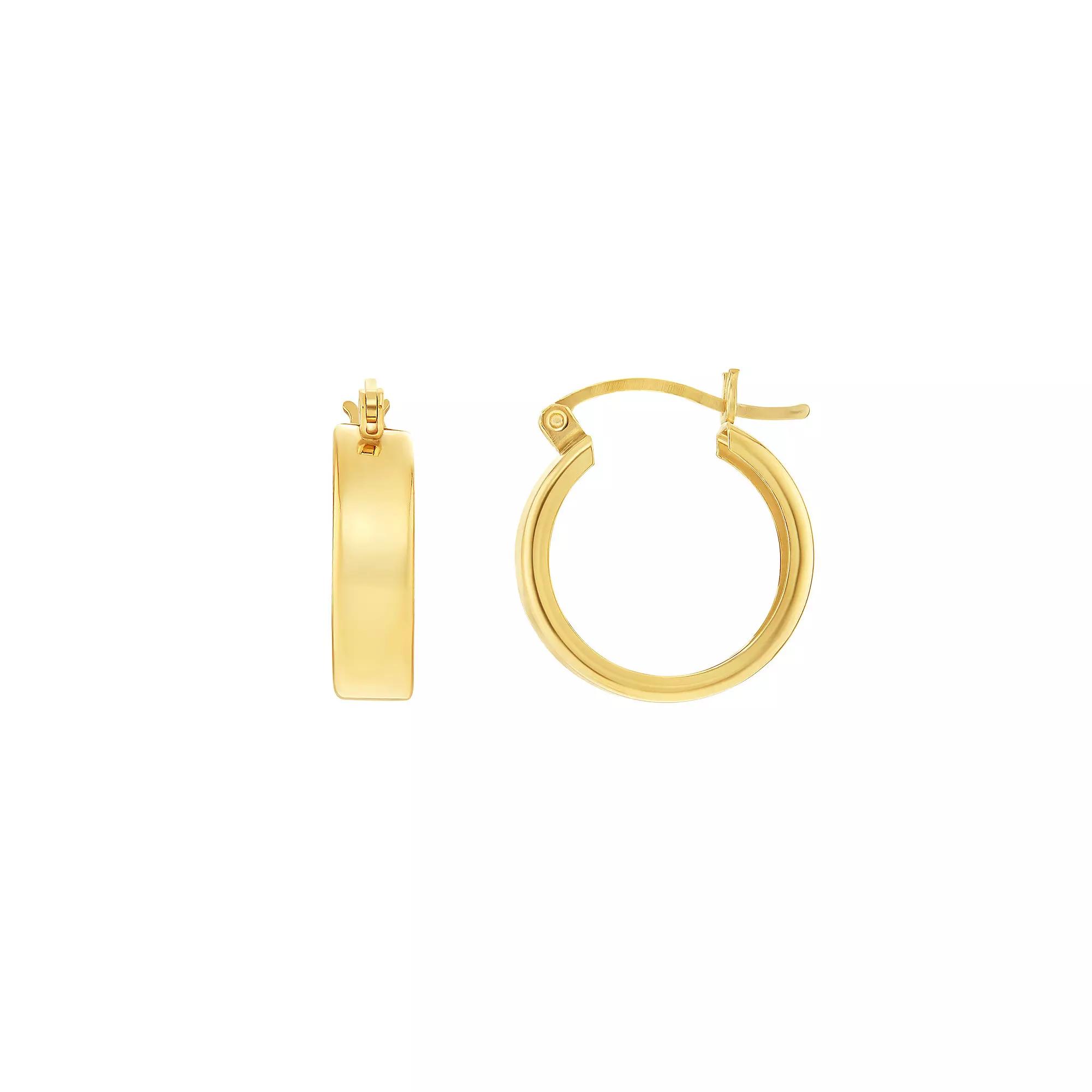 PRIMROSE Sterling Silver Polished Hoop Earrings, Women's, Size: 15 mm, Gold Tone Product Image