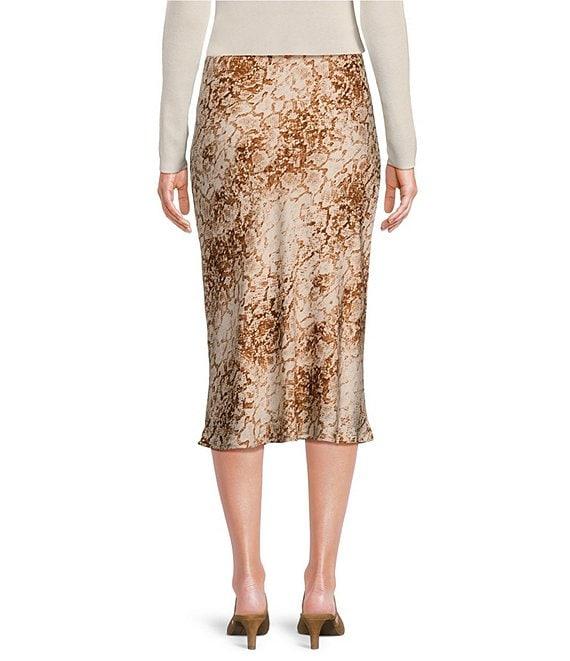 WAYF Porter Snake Print Pull On Midi Skirt Product Image