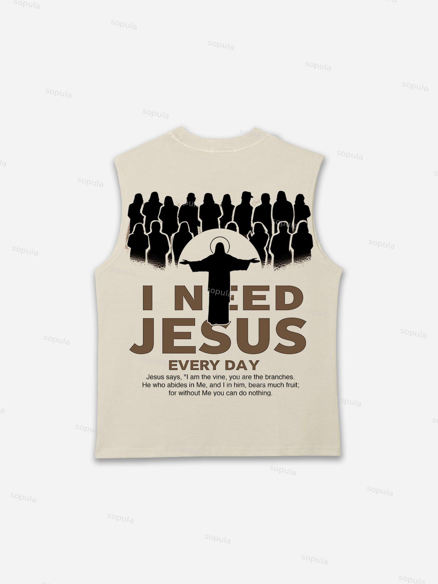 I Need Jesus Sleeveless Shirts Tank Top Product Image