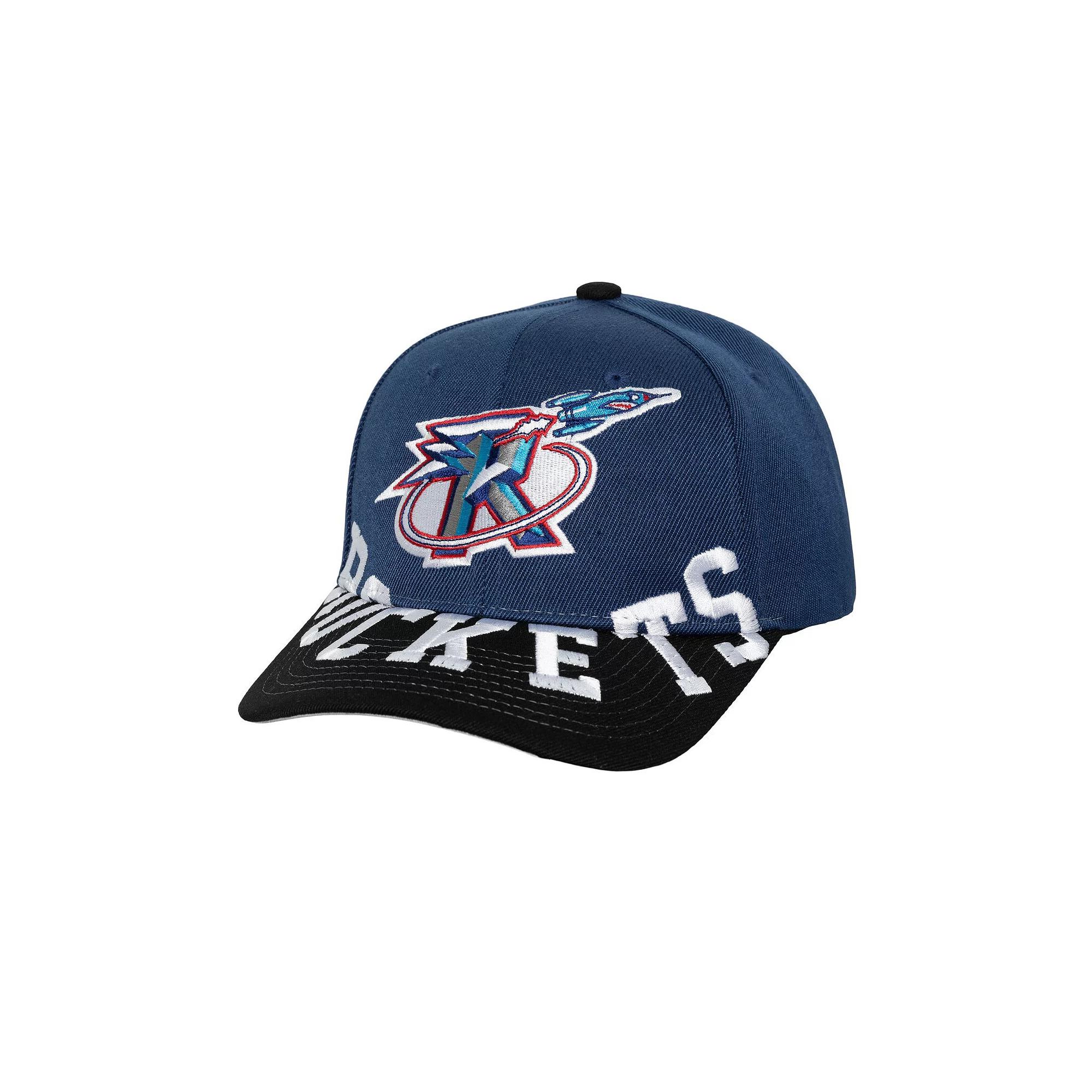 Men's Mitchell & Ness Navy/Black Houston Rockets Underarch Two-Tone Pro Crown Snapback Hat, Blue Product Image