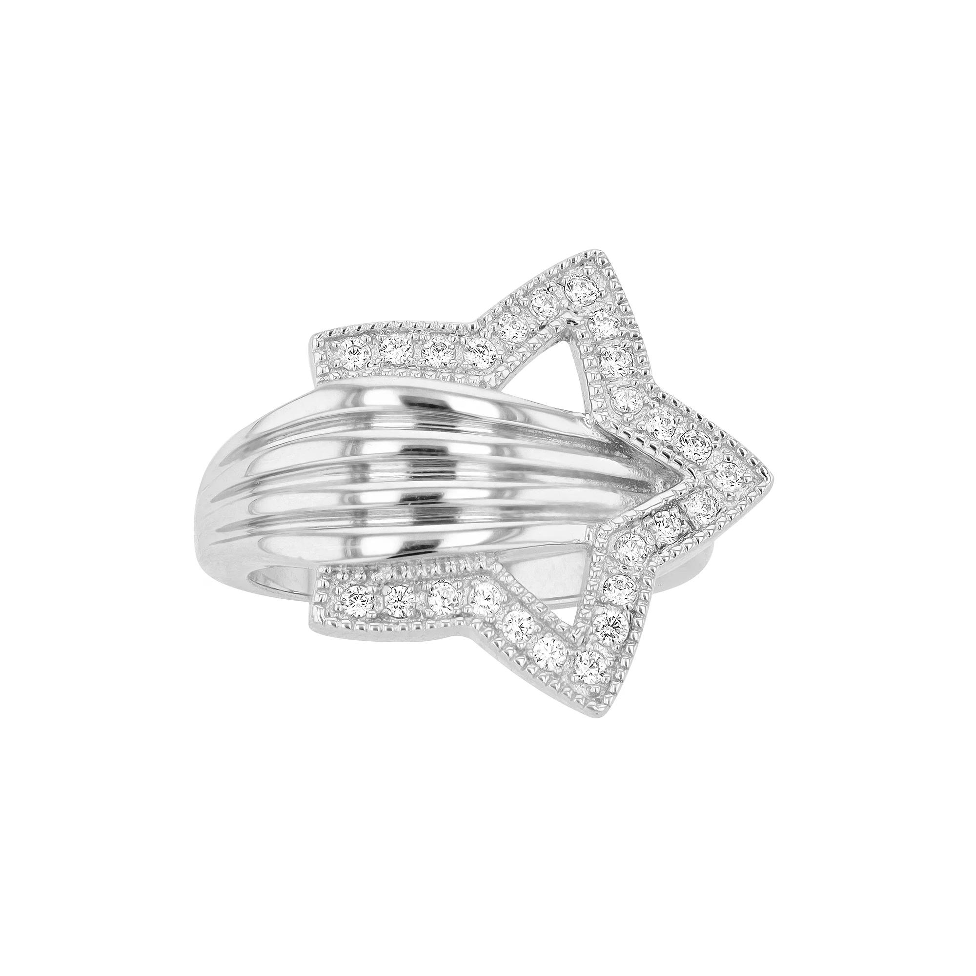 Rosabella Sterling Silver Cubic Zirconia Star Ring, Women's, Size: 7 Product Image