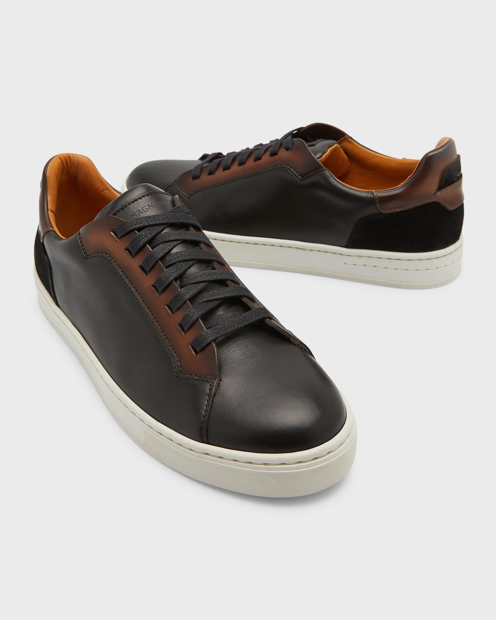 Men's Amadeo Bicolor Leather Low-Top Sneakers Product Image