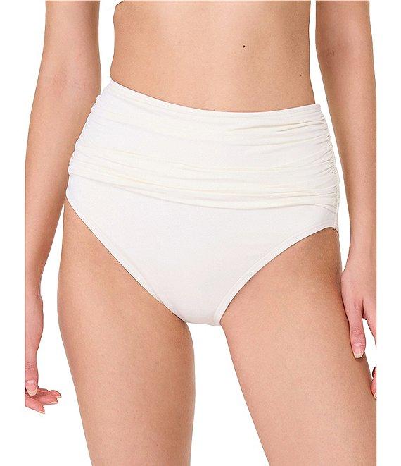 kate spade new york Rosette Solid High Waist Shirred Swim Bottom Product Image