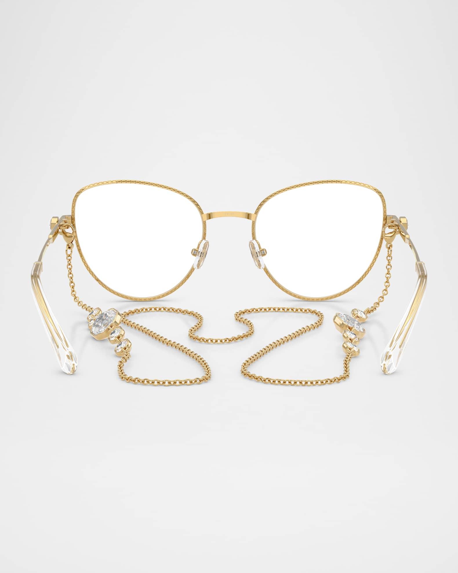 SK1022 Crystal Metal Cat-Eye Optical Frames Product Image