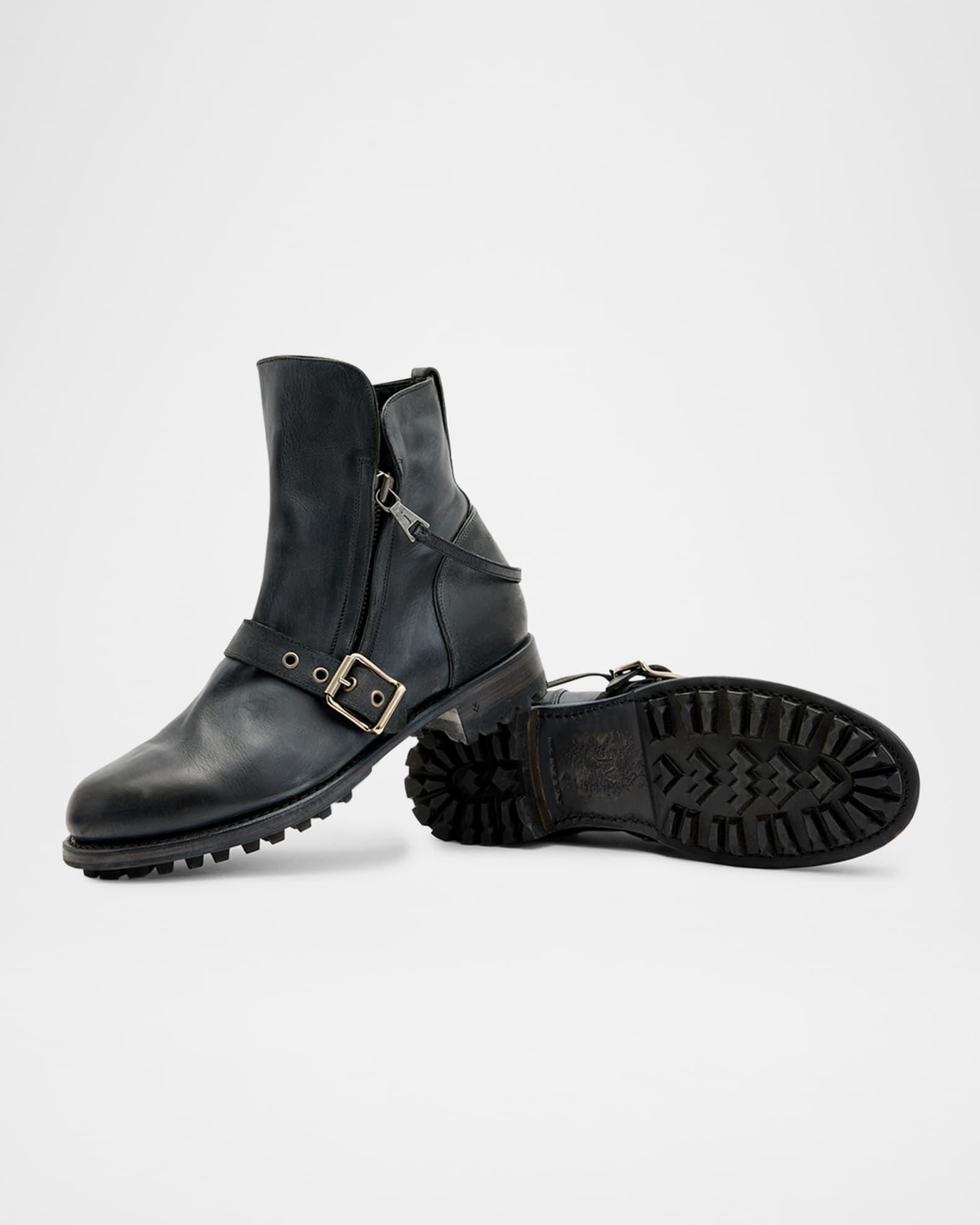 Men's Moto Shearling Double-Zip Leather Boots Product Image