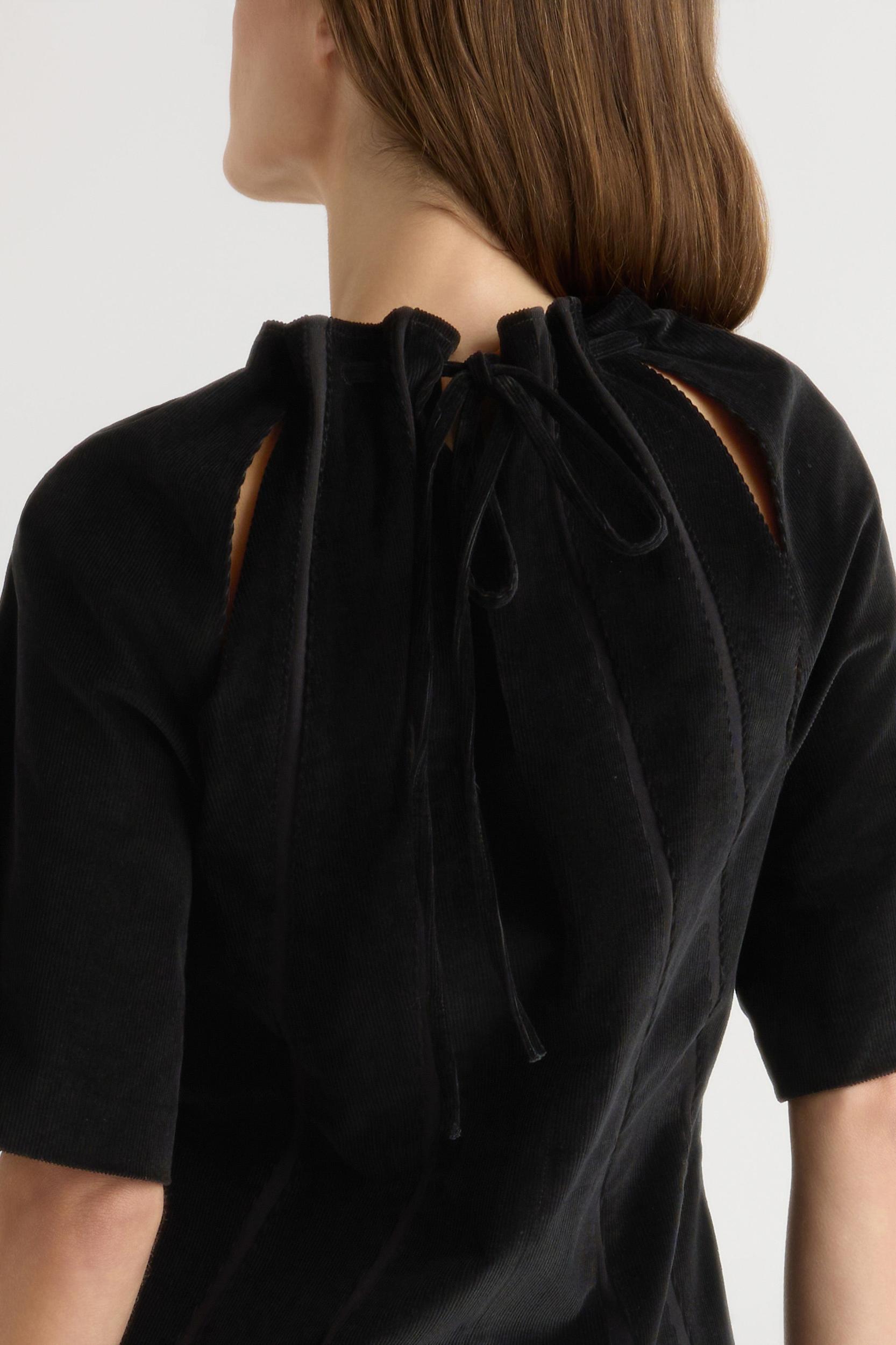 Aika Back-Tie Corduroy Mini Dress Product Image