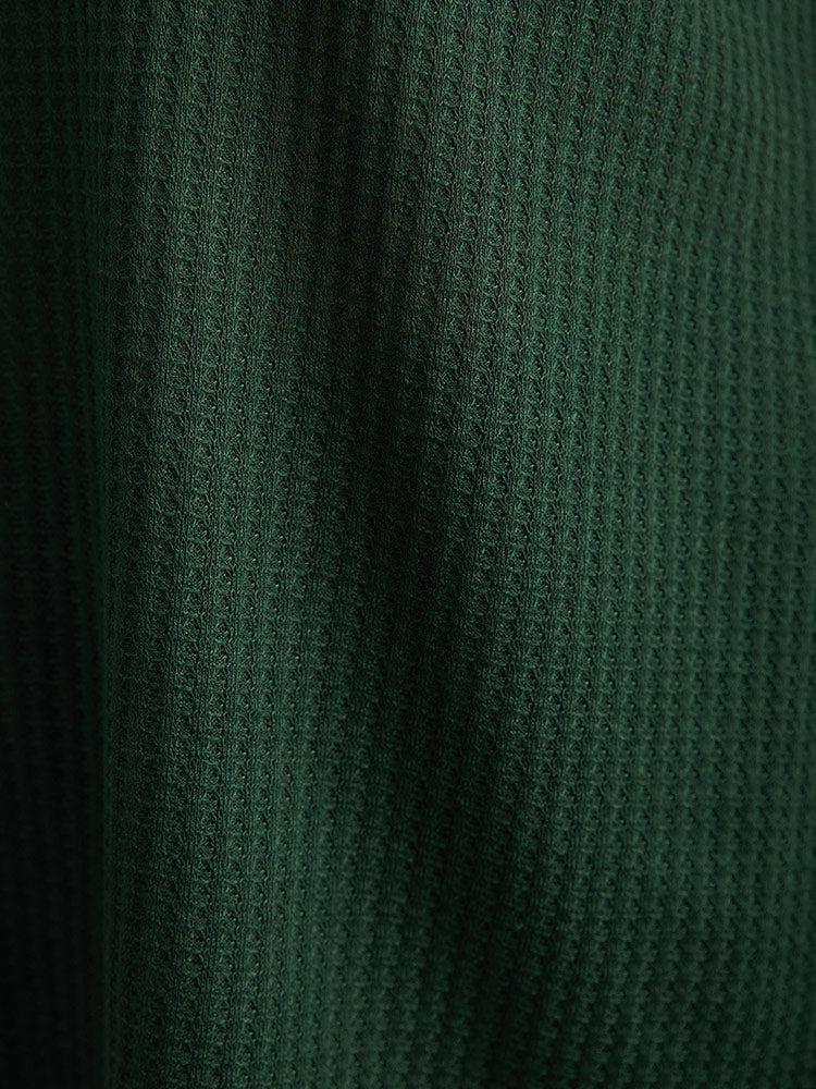 Waffle Knit V Neck Button Detail Cami Top Female Product Image