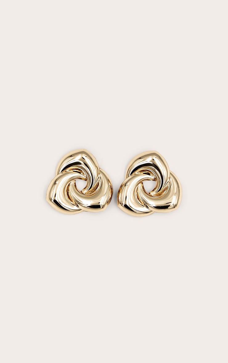Gold Interlock Swirl Stud Earrings Product Image