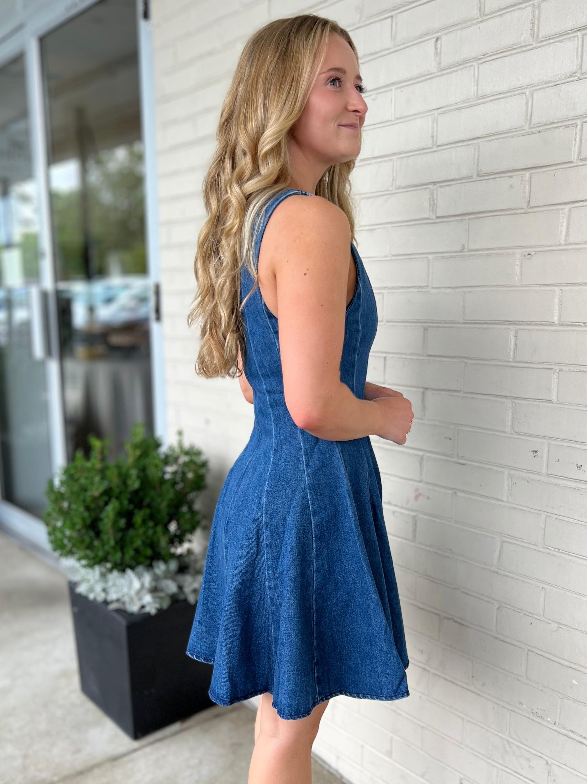 Celeste Sleeveless Denim Mini Dress Product Image