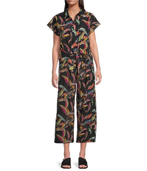 APNY Printed Cropped Wide Leg Pants Product Image