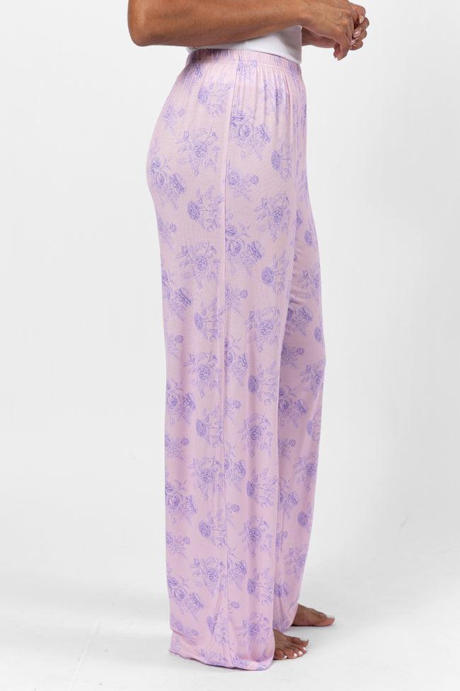 Sweet Dreams In Purple Floral Fantasy Pajama Pants FINAL SALE Product Image