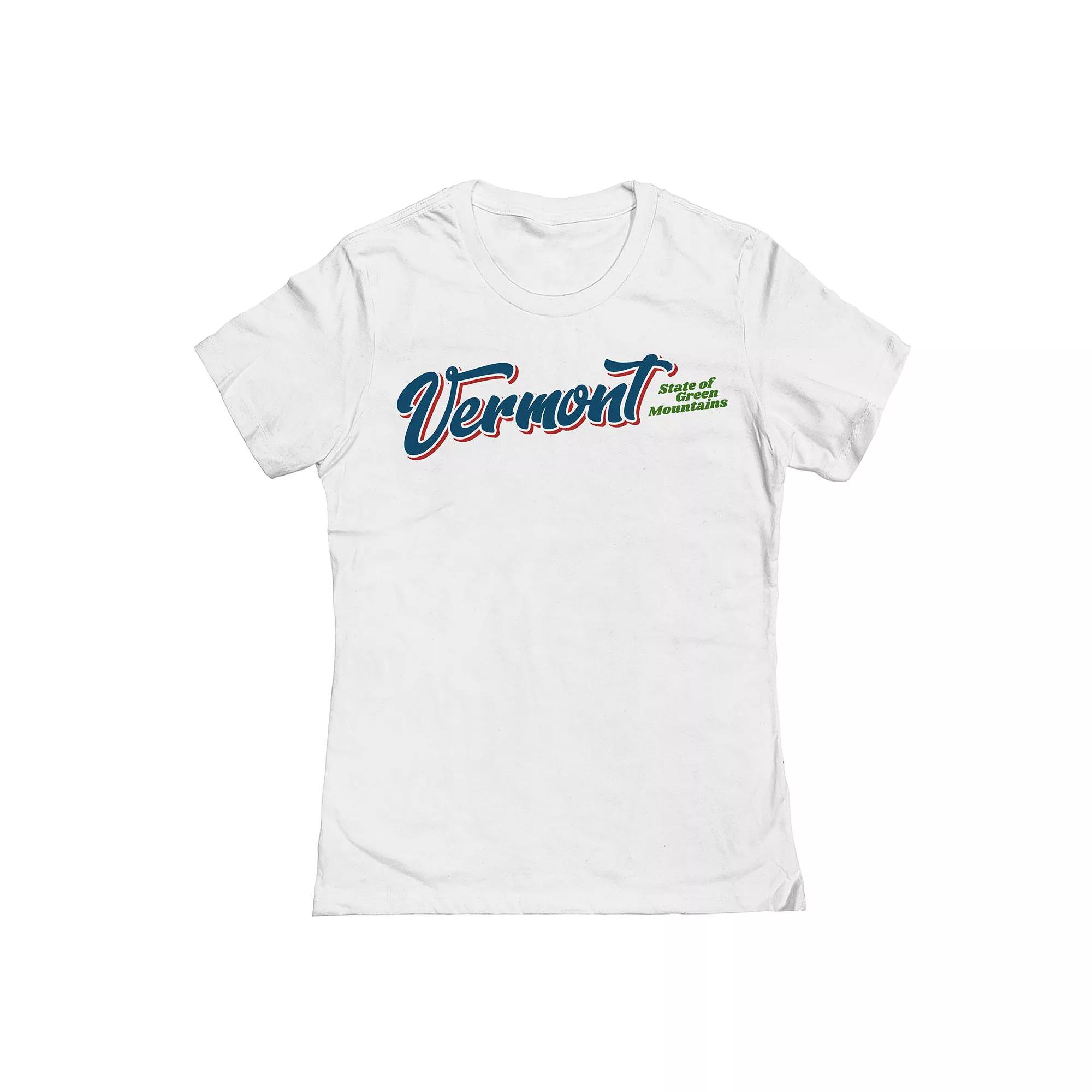 Junior's Vermont Womens Graphic Tee, Girl's, Size: Large, White Product Image