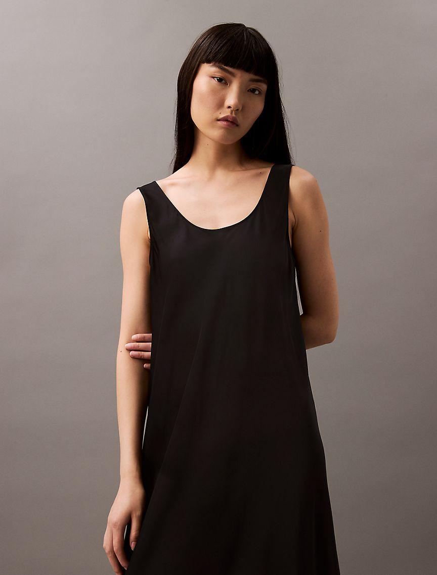 Viscose Satin Maxi Slip Dress Product Image