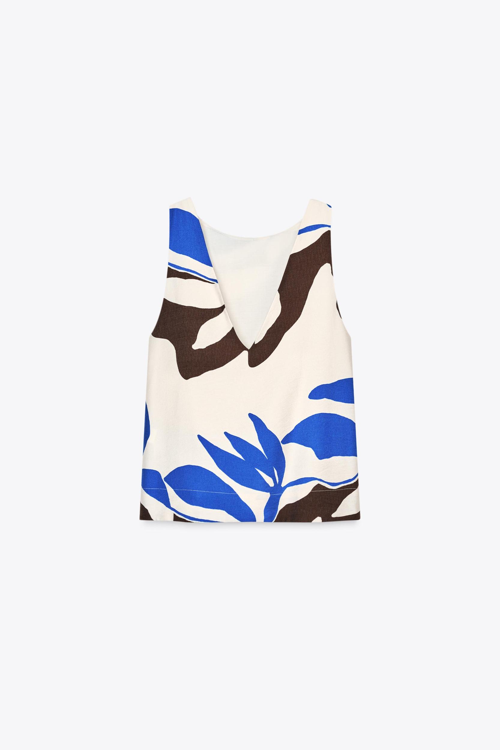 FLORAL PRINT BEADED TOP Product Image