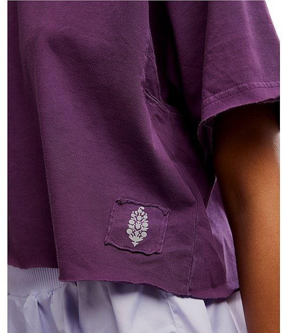 Free People FP Movement Crew Neck Short Sleeve Inspire Oversized Boxy Cropped Shirt Product Image