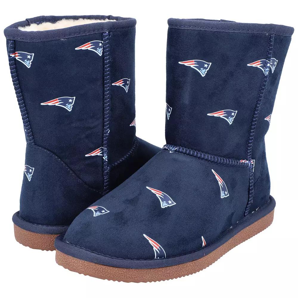 Women's Cuce Navy New England Patriots Allover Logo Boots, Size: 6, Blue Product Image