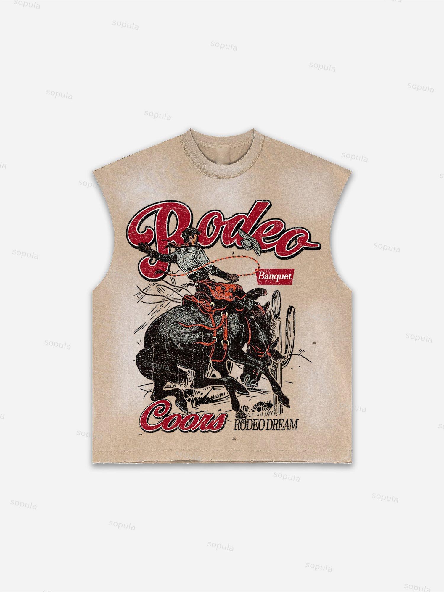 Street Abstract Portrait Print Distressed Tank Top Product Image