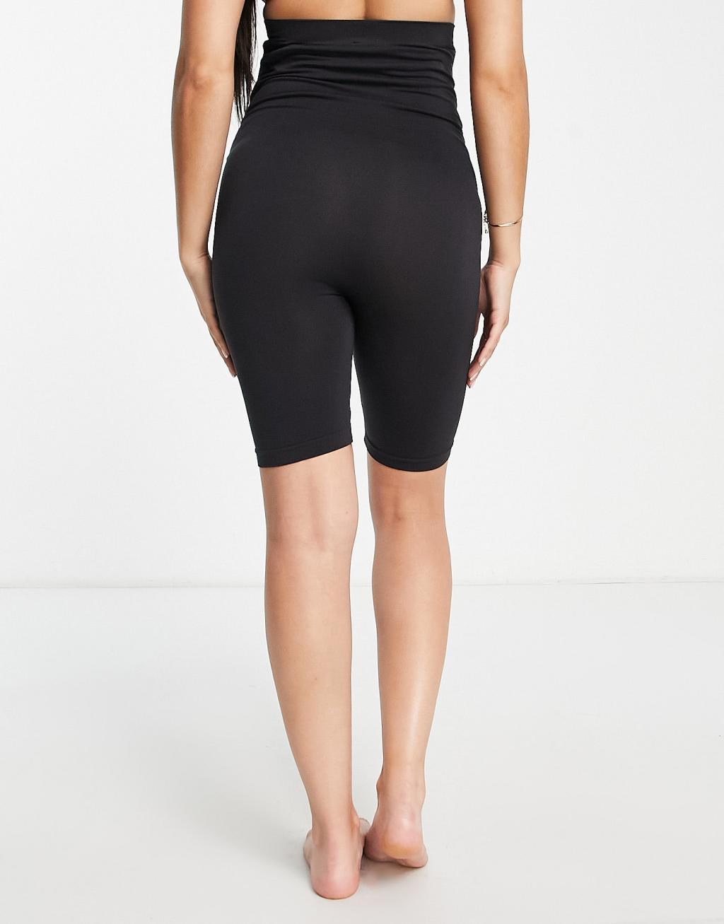 Mamalicious Maternity over the bump shapewear shorts in black Product Image