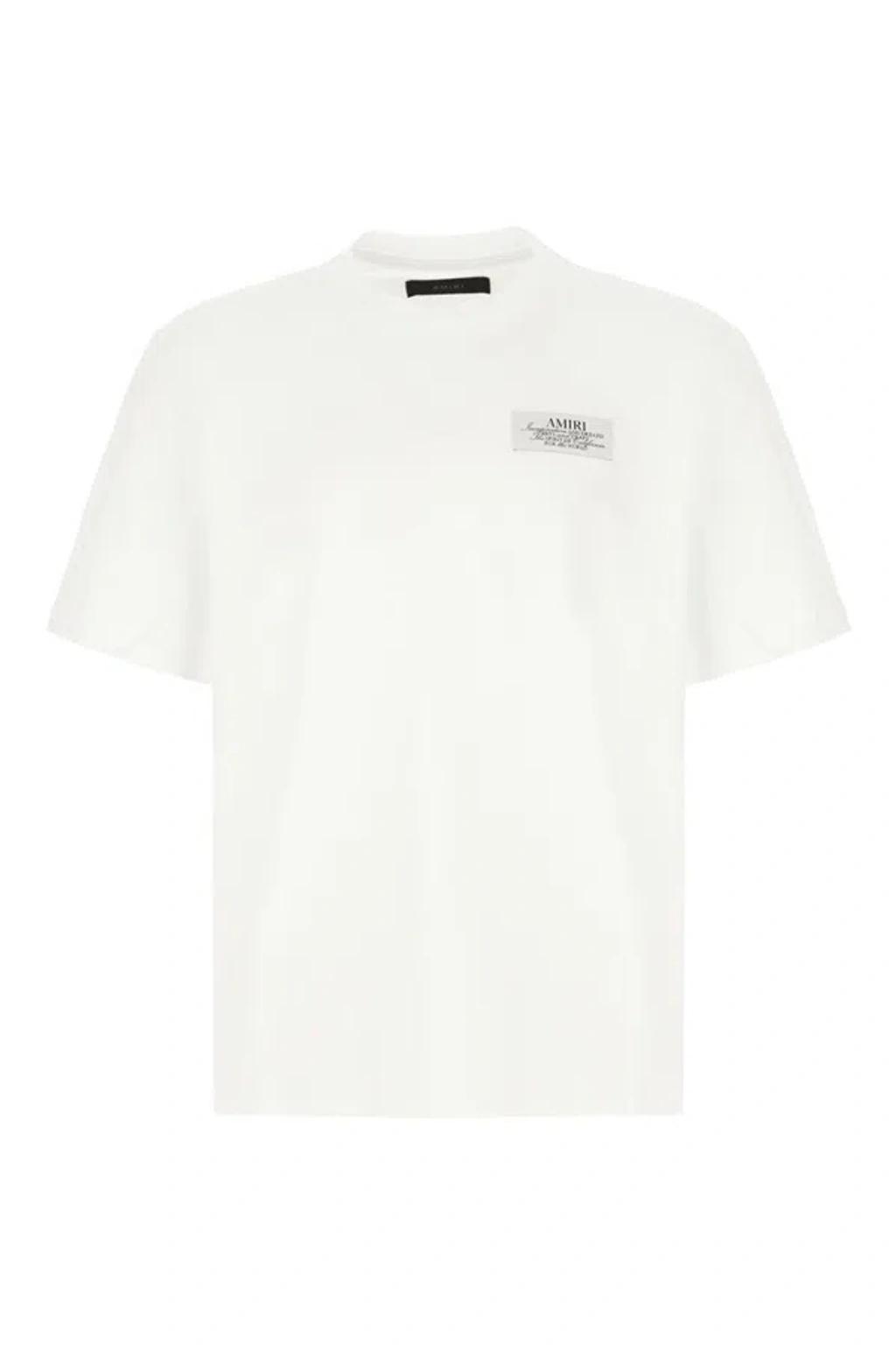 AMIRI Black Crewneck T-shirt With Logo Lettering On Front And Rear Product Image