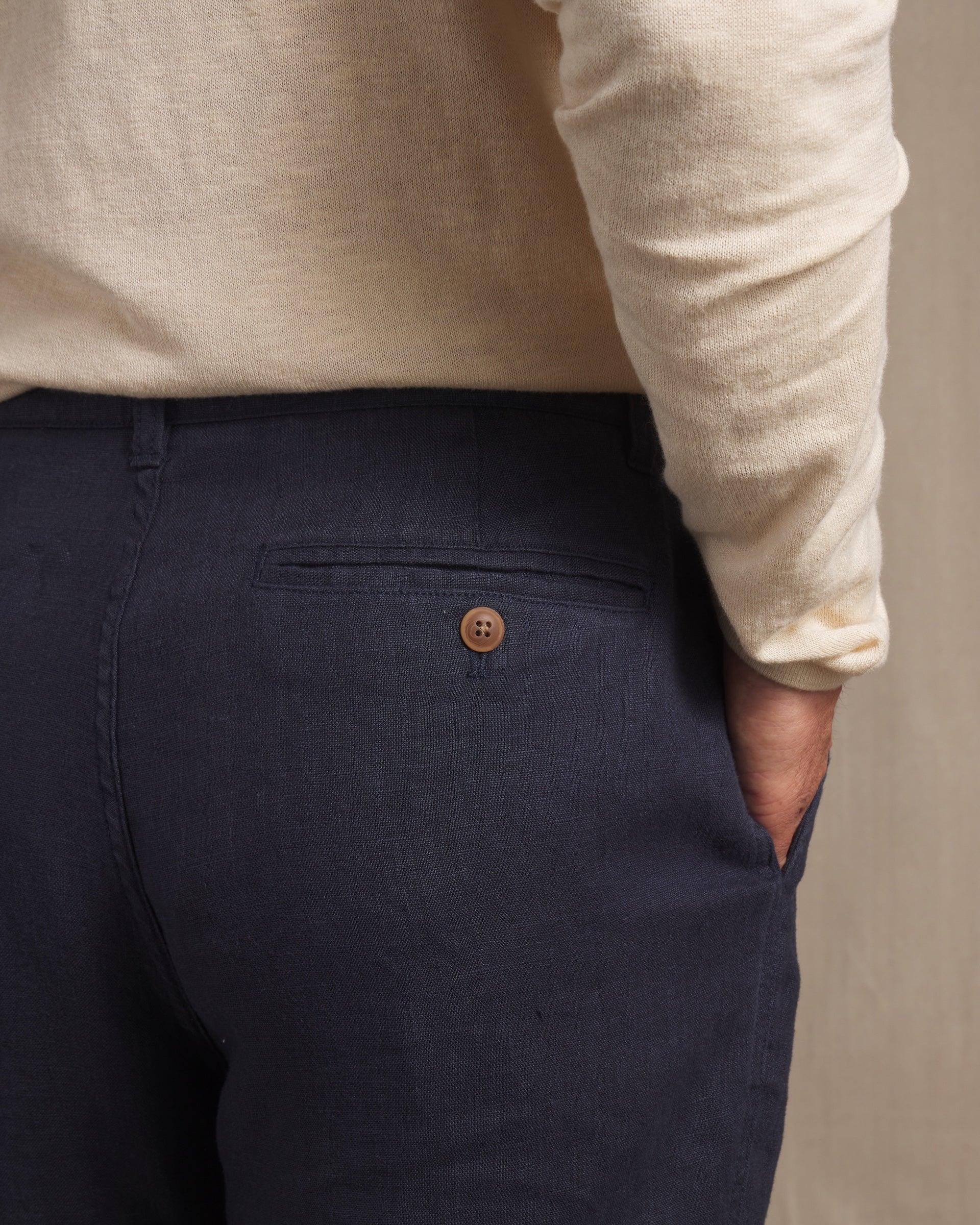 Bal Harbour Aventura Washed Linen Pants - Navy Product Image