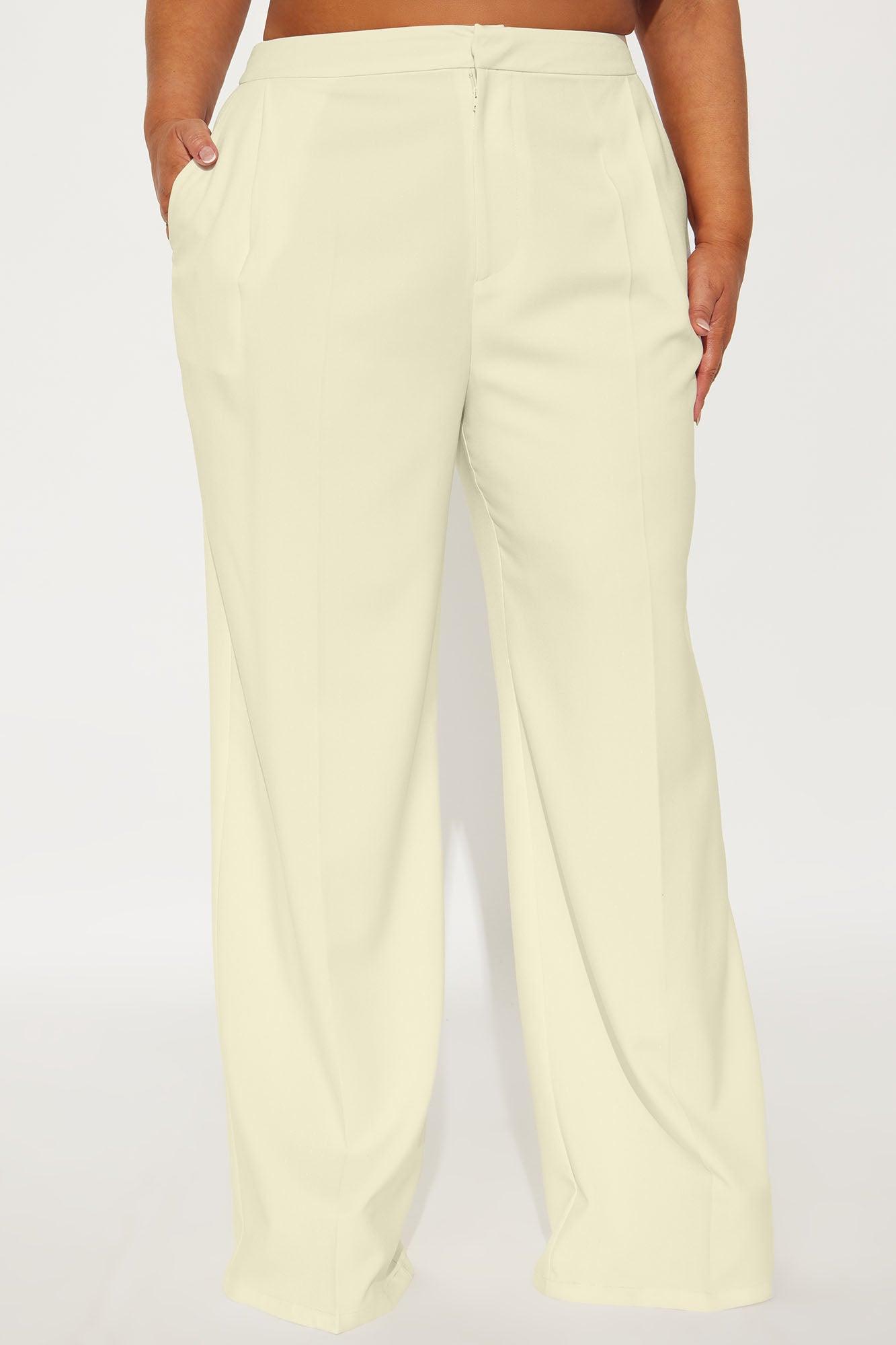 Halley Wide Leg Trouser - Cream Product Image