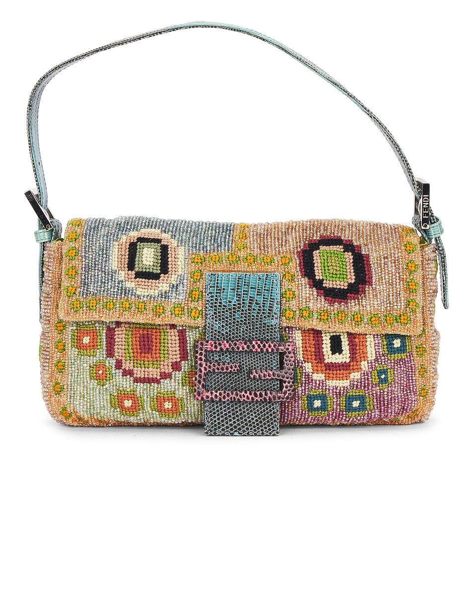 Fendi Embroidery Beaded Baguette Shoulder Bag Product Image