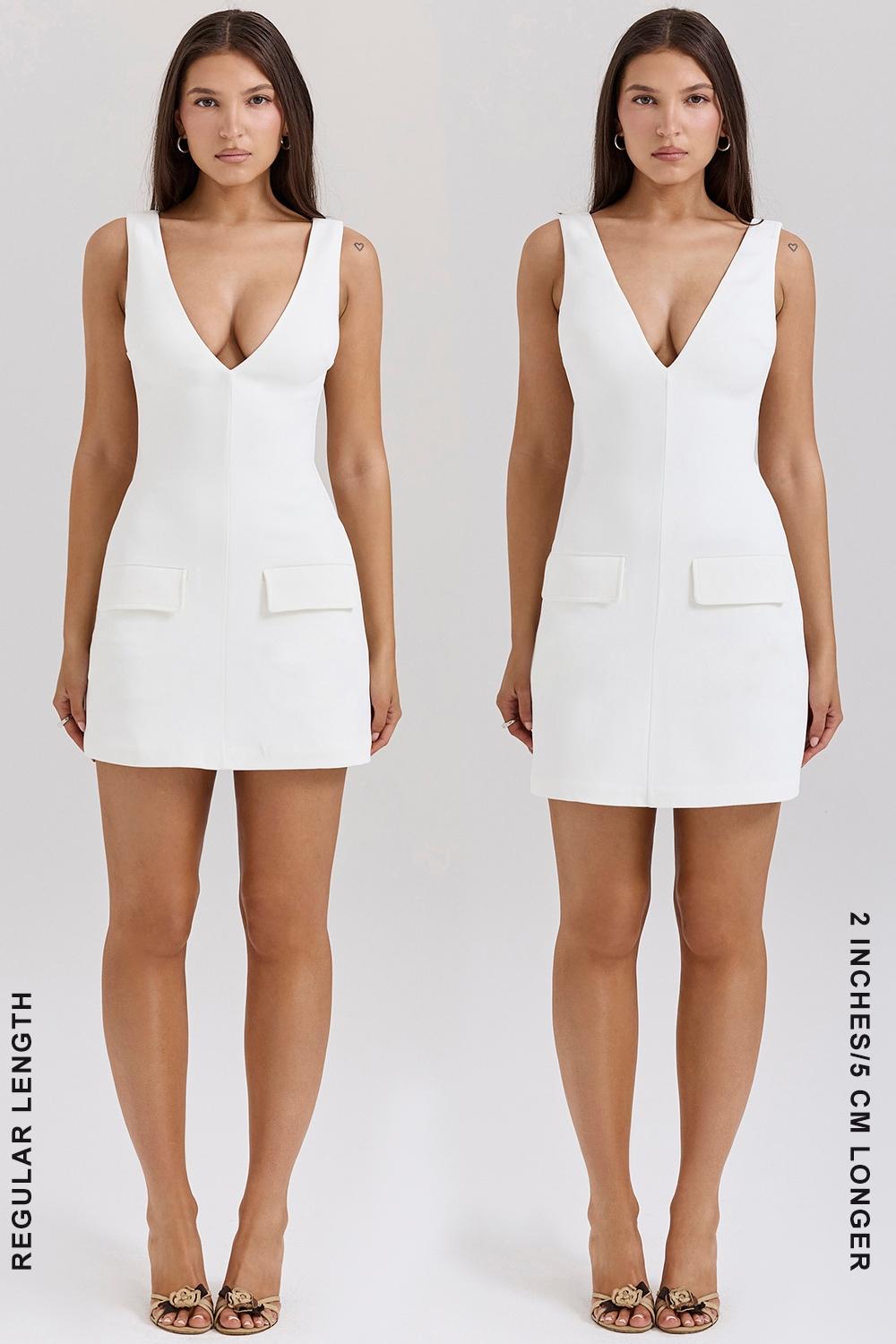 Olympia  white plunge mini dress Product Image