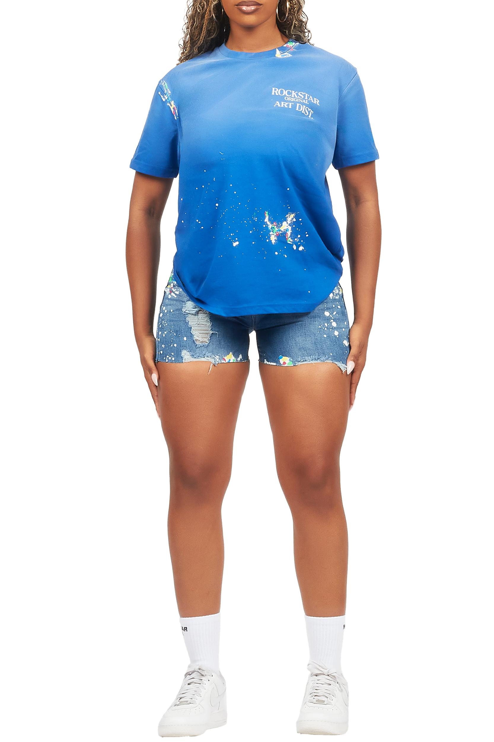 Aisha Blue Denim Short Set Female Product Image