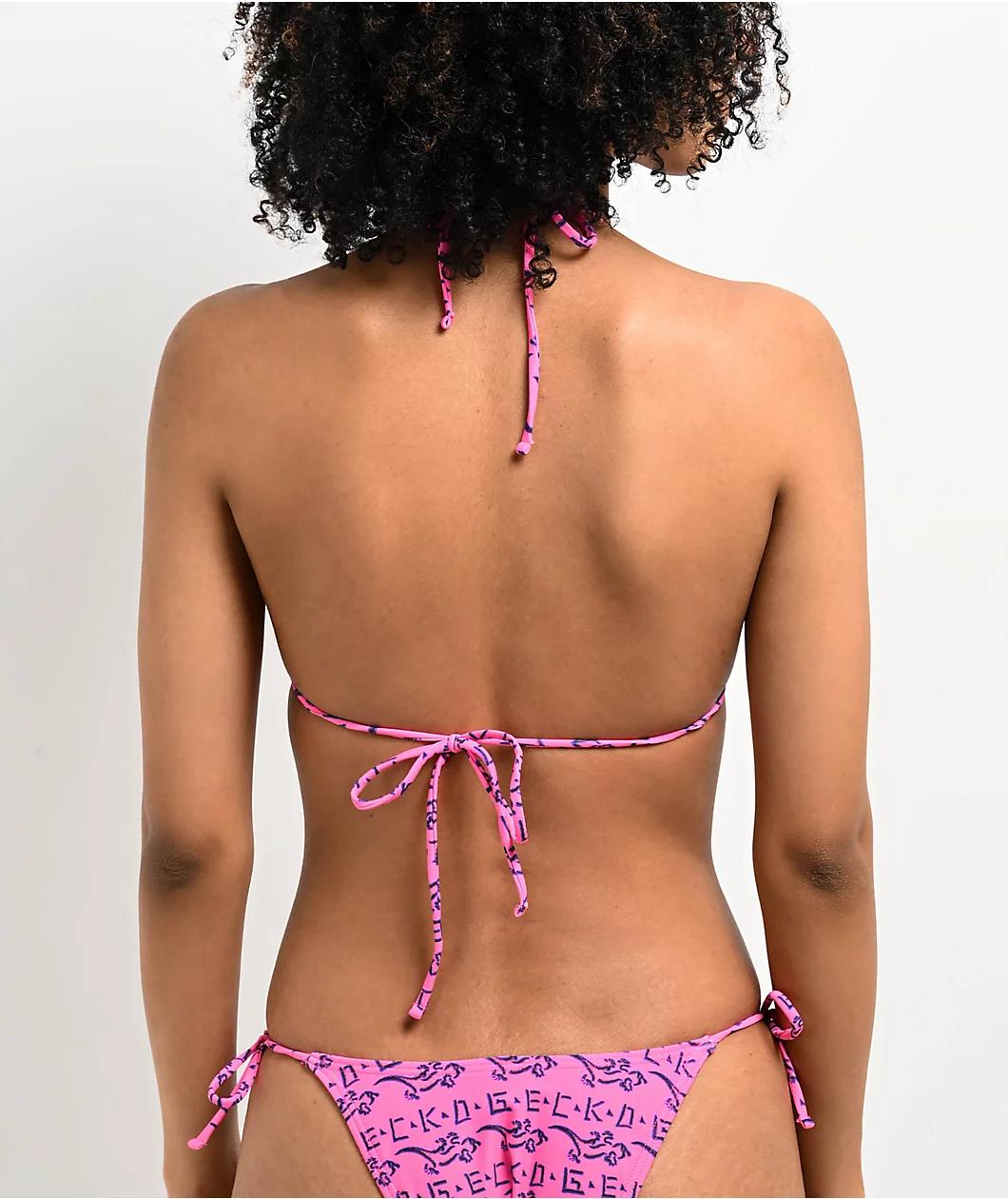Gecko Hawaii Petro Pink Triangle Bikini Top Product Image