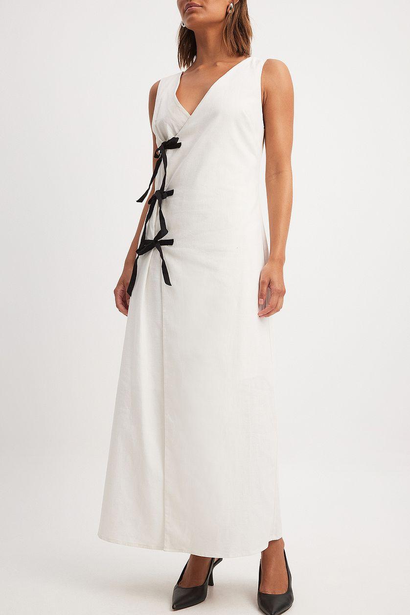 Asymmetric Bow Detail Midi Dress Product Image