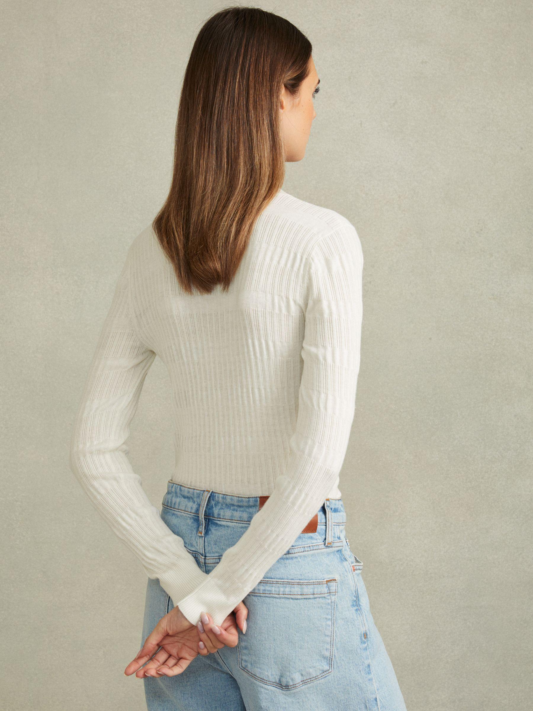 Ribbed Crew Neck Top in Ivory Product Image